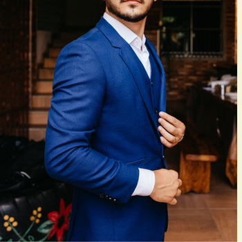 Slim Fit 3pc Solid Blue Suit